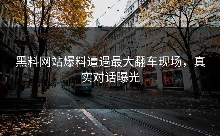 黑料网站爆料遭遇最大翻车现场，真实对话曝光