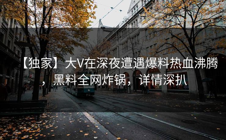 【独家】大V在深夜遭遇爆料热血沸腾，黑料全网炸锅，详情深扒