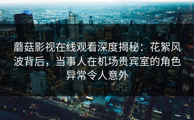 蘑菇影视在线观看深度揭秘：花絮风波背后，当事人在机场贵宾室的角色异常令人意外