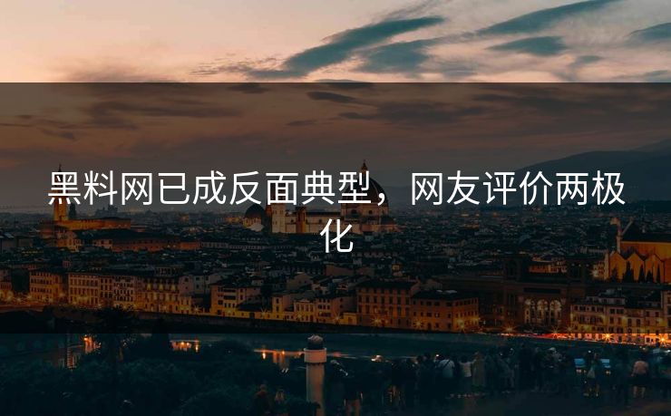 黑料网已成反面典型，网友评价两极化