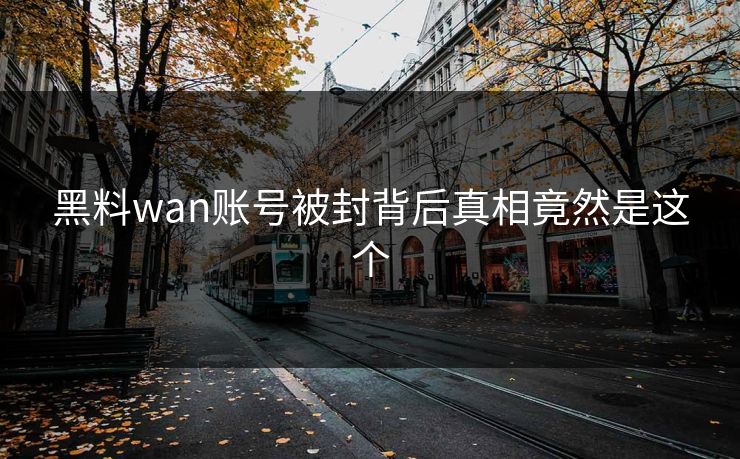 黑料wan账号被封背后真相竟然是这个