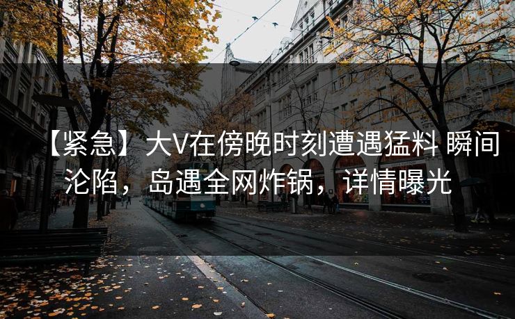 【紧急】大V在傍晚时刻遭遇猛料 瞬间沦陷，岛遇全网炸锅，详情曝光